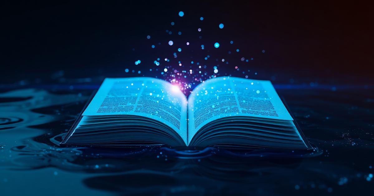 Glowing book above water illustrating LW Management platform education research